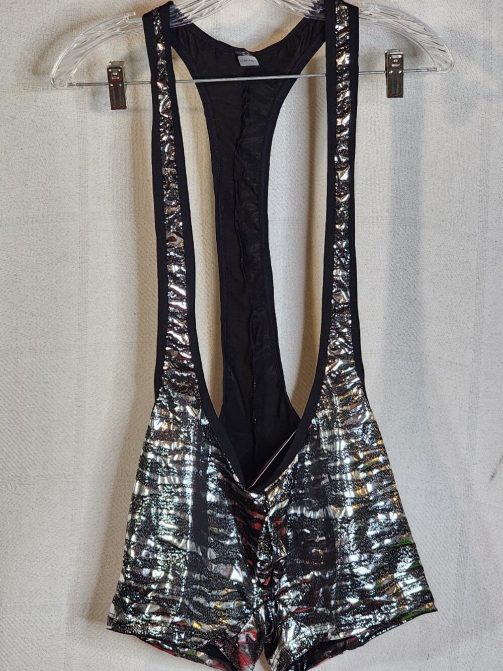 Utcelut Fashion Modal Cotton Elastane Shiny Black Silver Zebra Print Singlet L